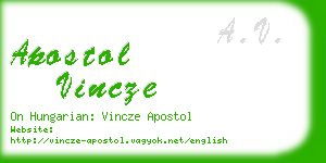 apostol vincze business card